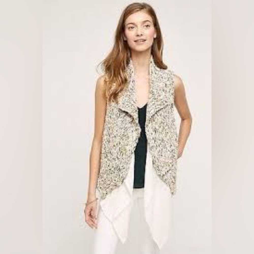 Anthropologie Brand knitted‎ & knotted waterfall vest size small